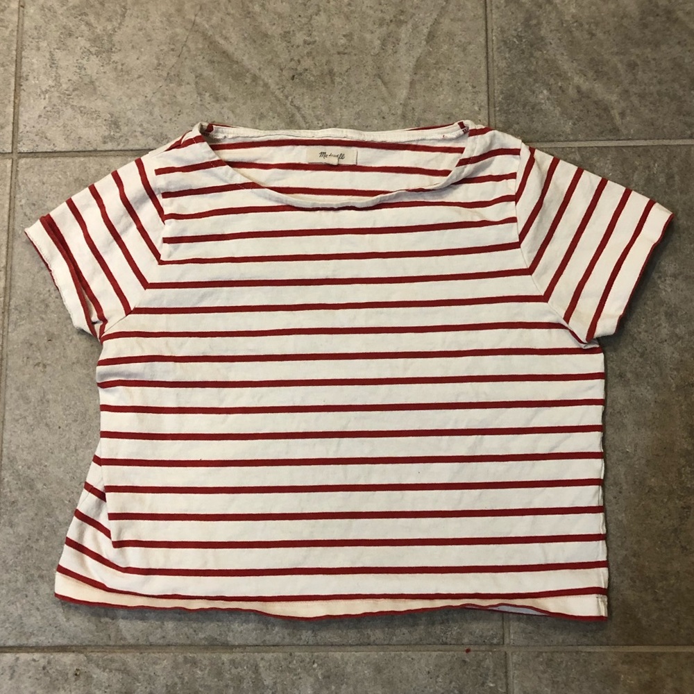 Madewell red and white striped top